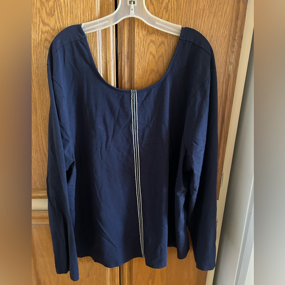 Navy Blue Women's Long Sleeve Top